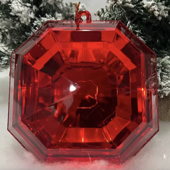 6" Square Gem, Square Cut Ornament, Gem Ornament, Jewel Ornament, Bling Ornament - Picture 4 of 12